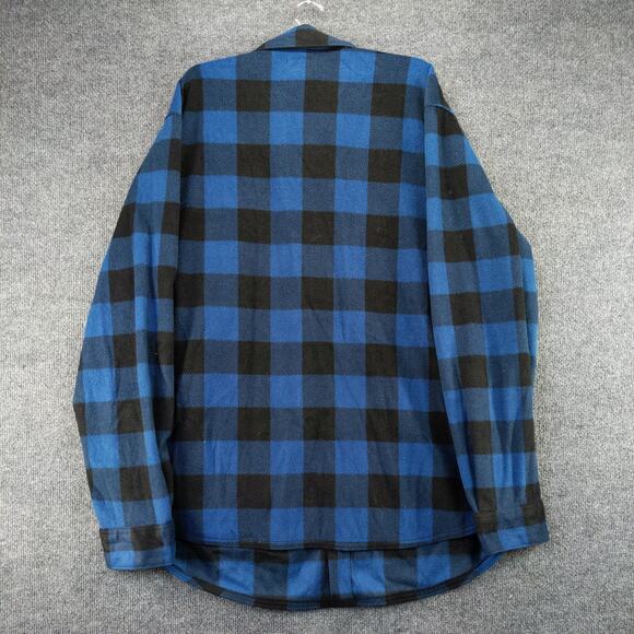 Wrangler Authentics Button Up Long Sleeve Shirt Size XLT Blue Plaid - Picture 3 of 10